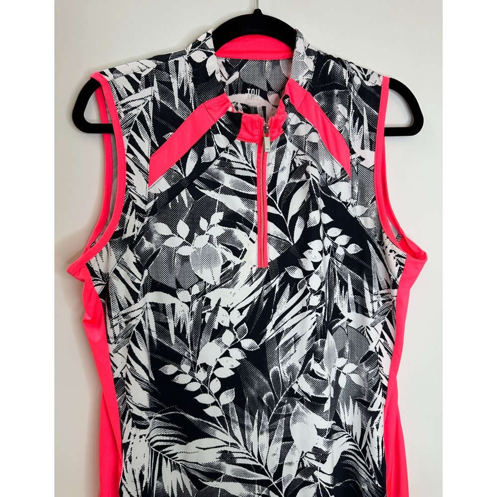 Tail Simone Venture Golf Dress Large Pink Black White Palm Print UPF 50+ Stretch - Picture 3 of 10
